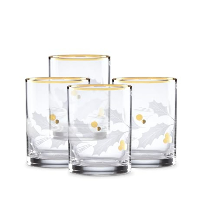 Old Fashioned Glass - 886861 Holiday Gold 4Piece Double Old