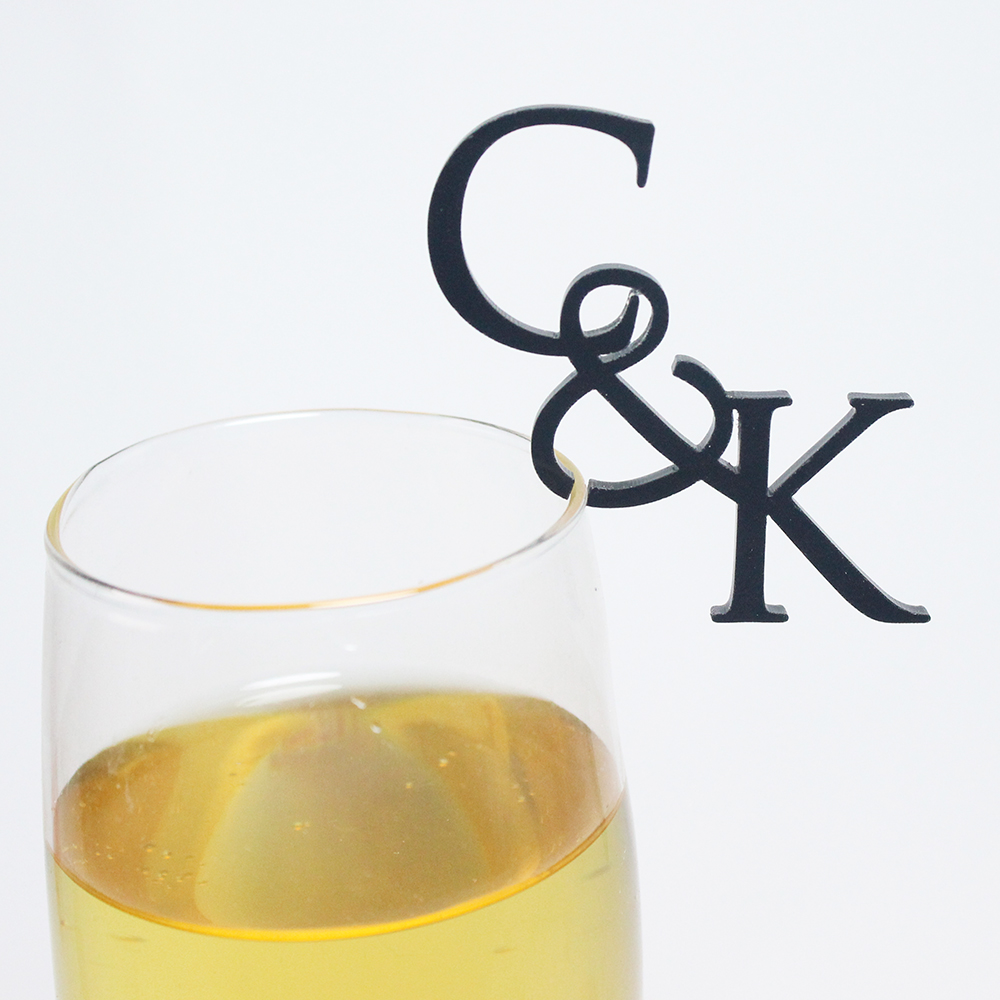Cocktail Recipe Book - 15/40/100pcs Personalized Wedding Initials tags Acrylic