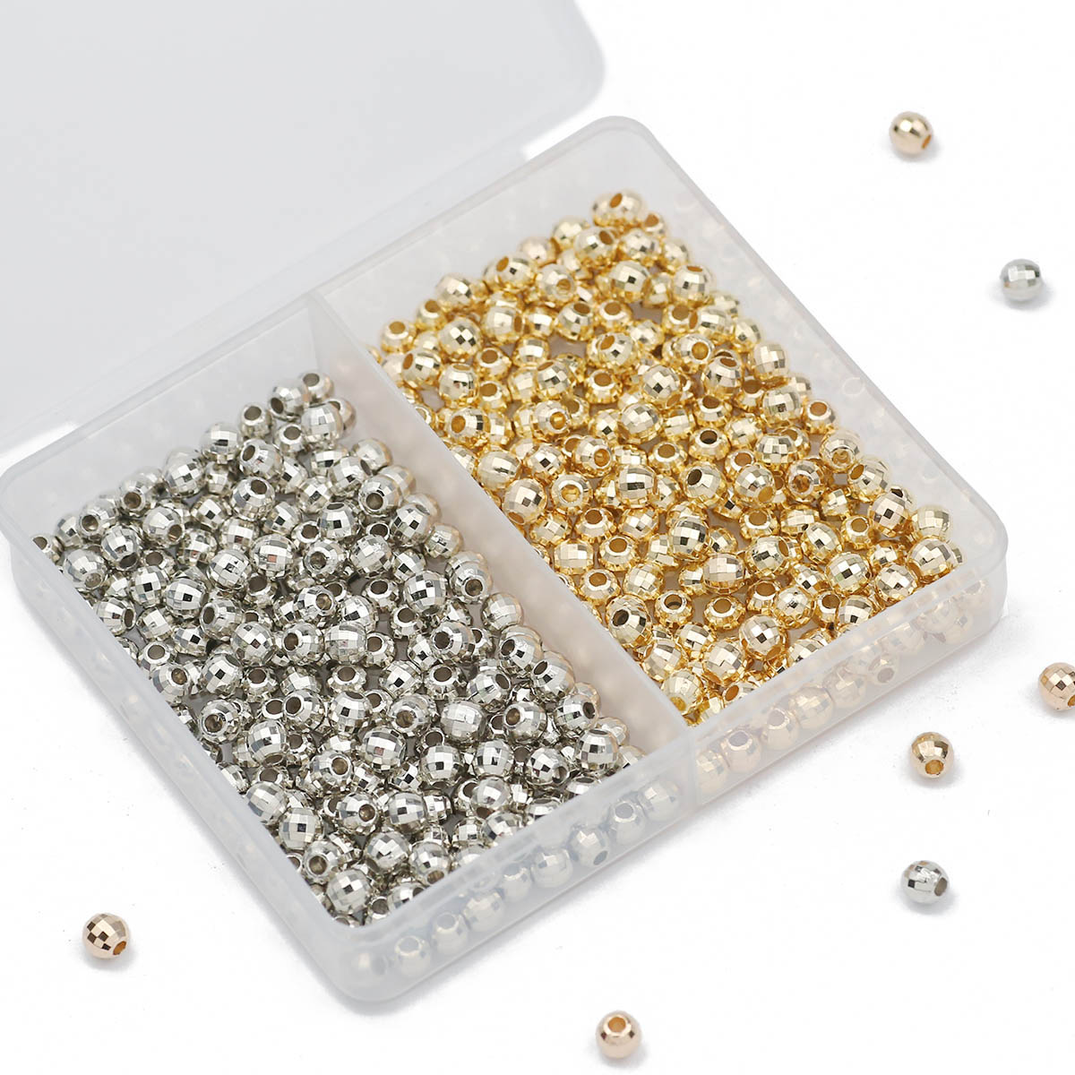 Bar Cart Gold - 200PCS 4MM faceted round Loose Beads