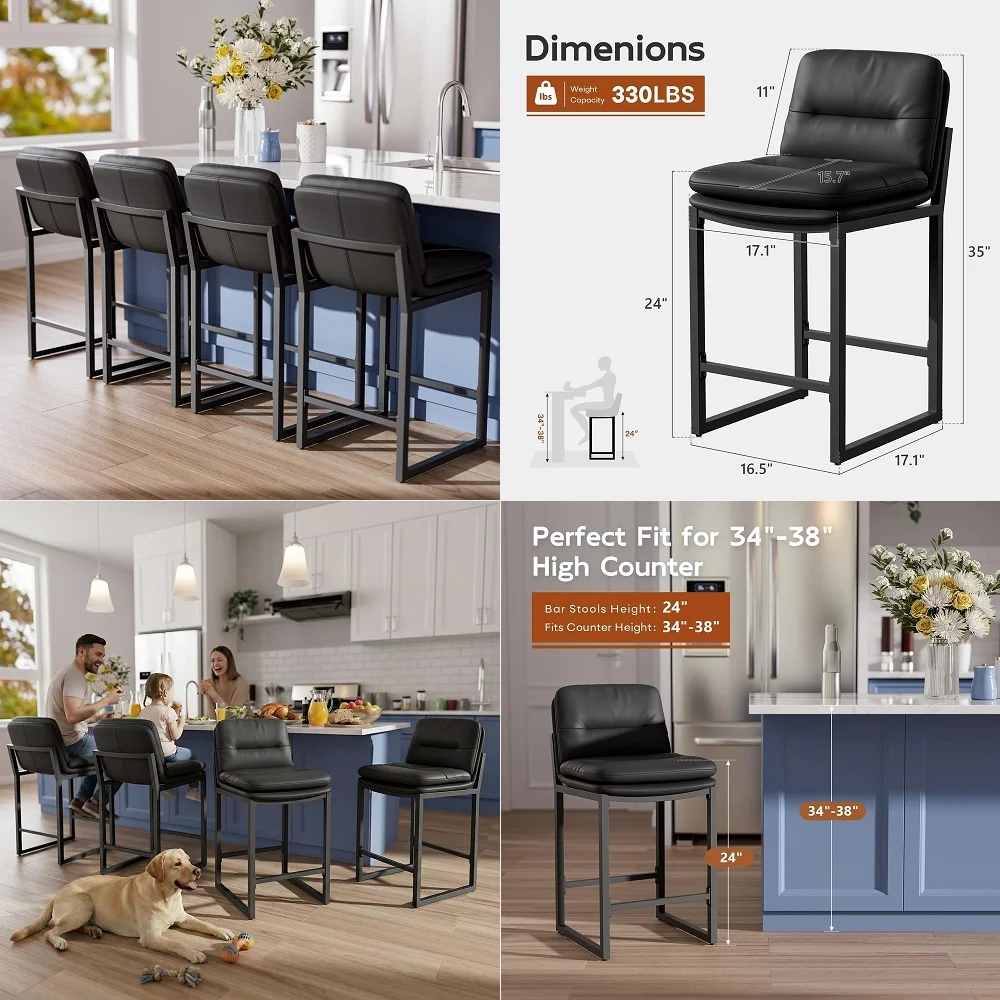 Home Bar Stools - Bar Stools Set of 4, Island