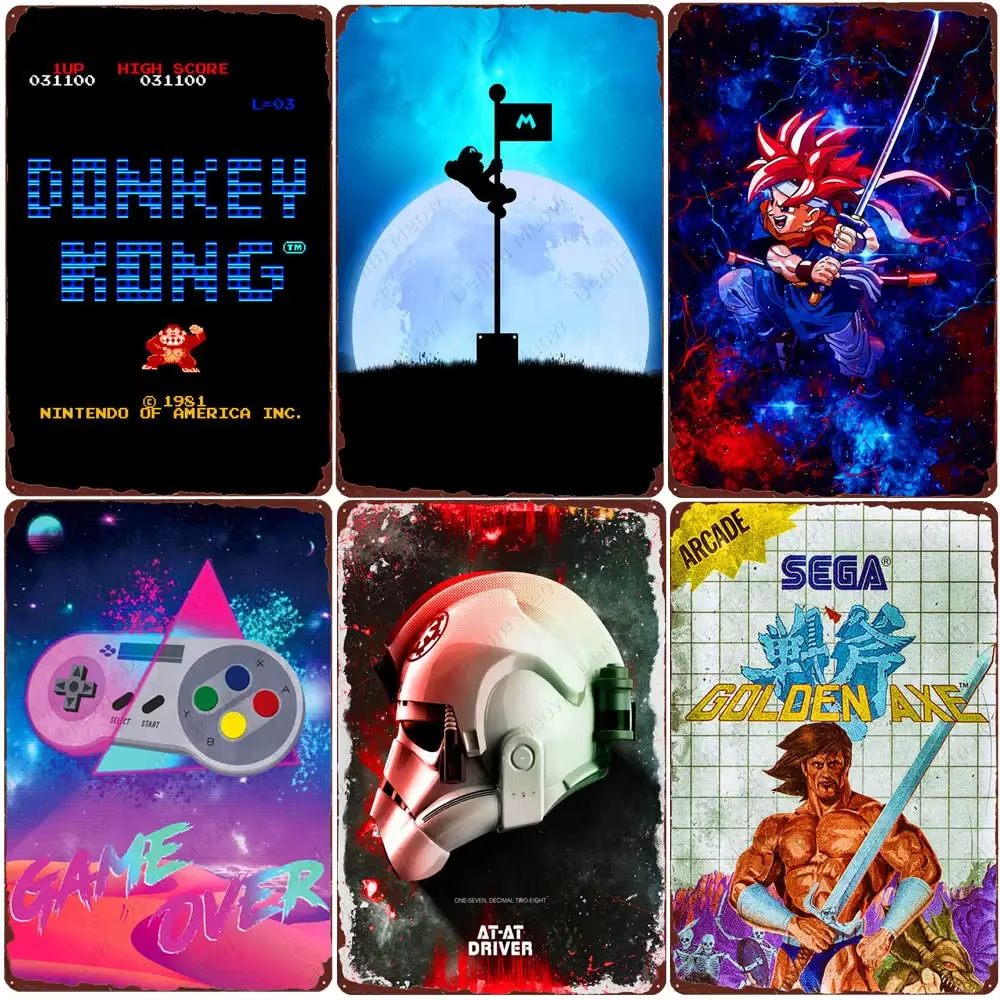 Home Bar Signs - Space Collage Posters Room Decor Vintage