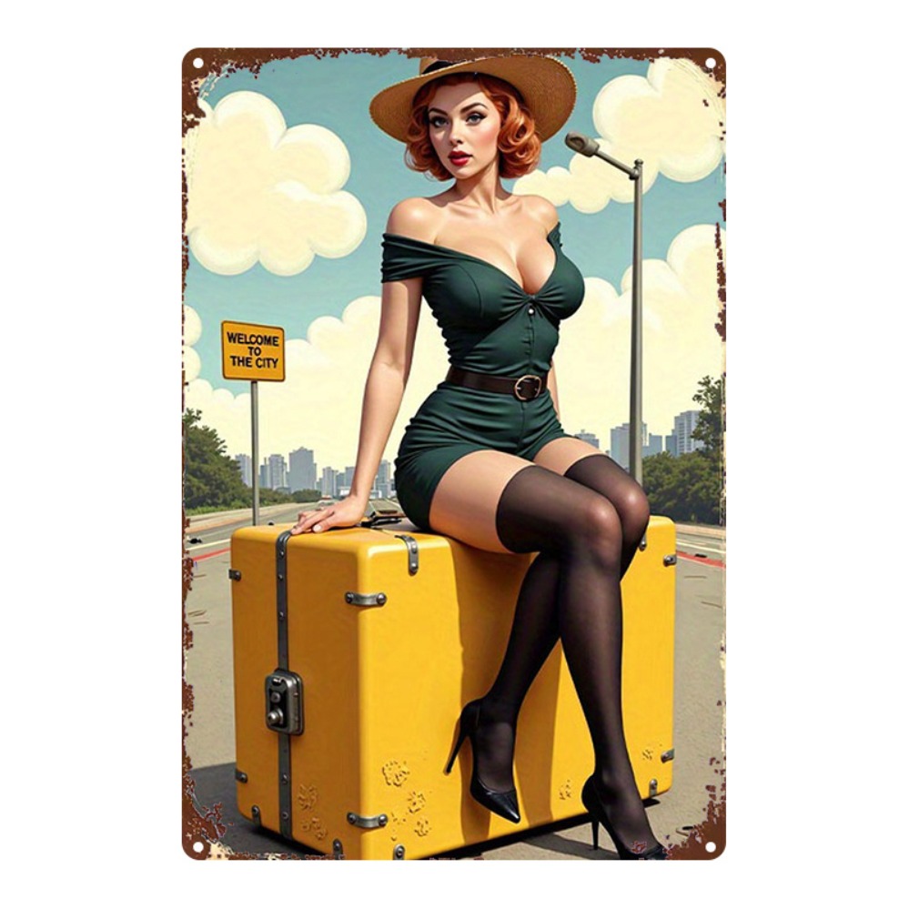 Vintage Beauty with Suitcase M - Home Bar Cafe ulasan dan harga