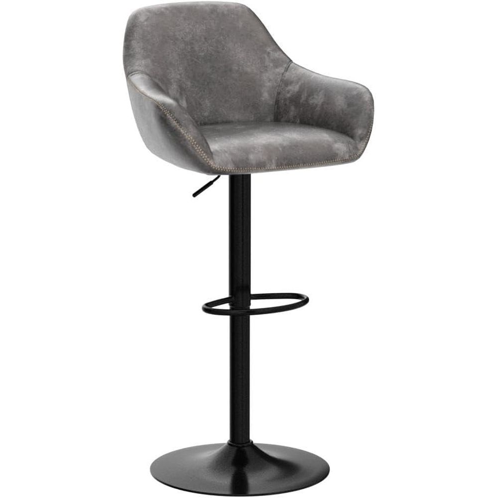 Set of 4 Grey PU Leather Swive - Home Bar Stools ulasan dan harga