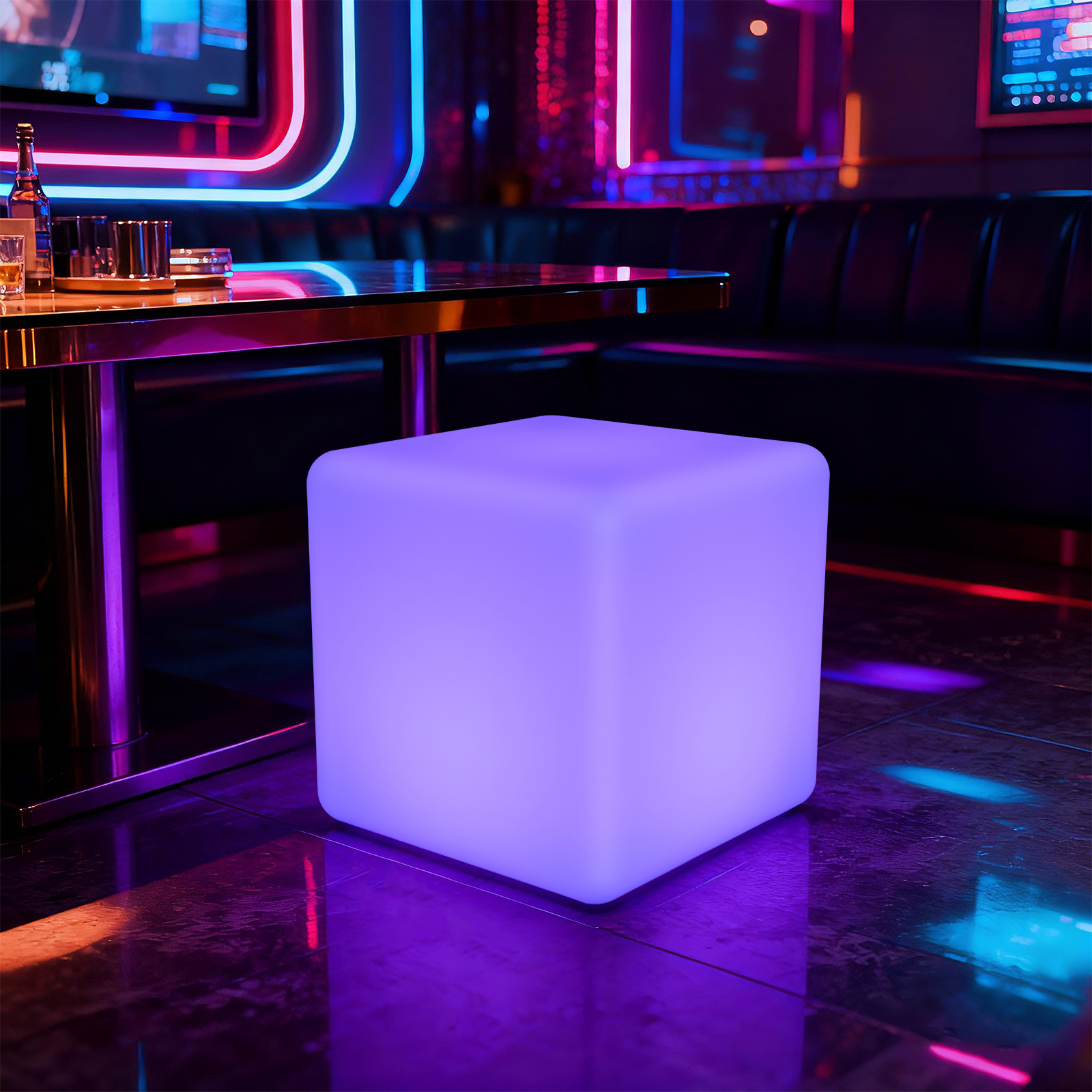 11.8in LED Cube Stool Rgbw LED - Home Bar Stools ulasan dan harga