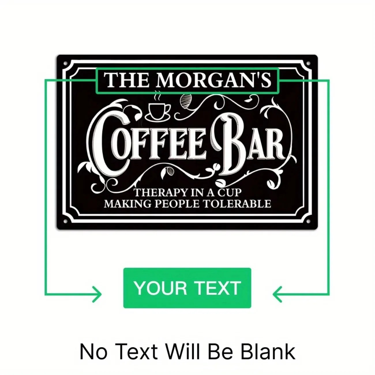 1PC Custom Text The Morgan's C - Home Bar And Coffee ulasan dan harga