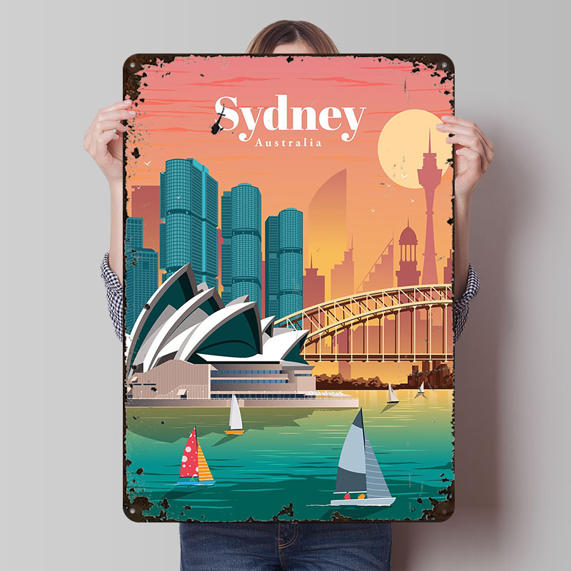 Sydney Poster Wall Art Retro V - Home Bar Sydney ulasan dan harga