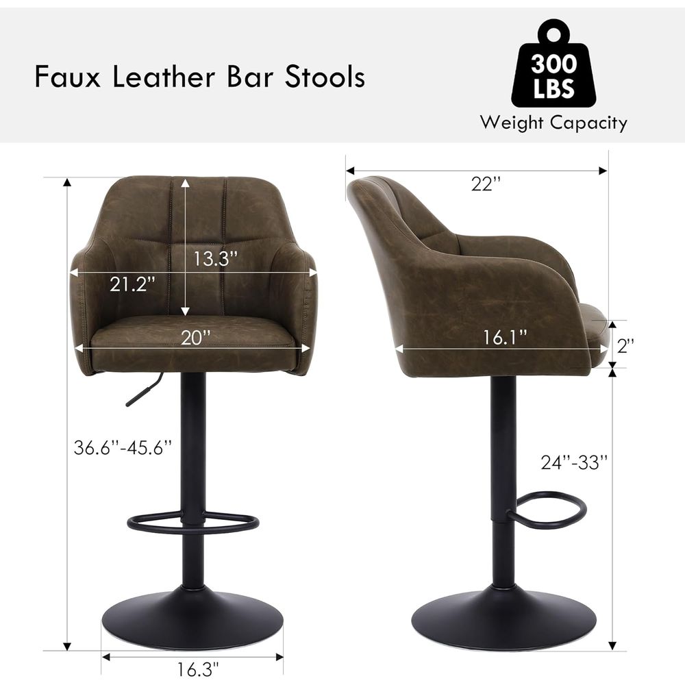 Set of 4 Swivel Leather Bar St - Home Bar Stools ulasan dan harga