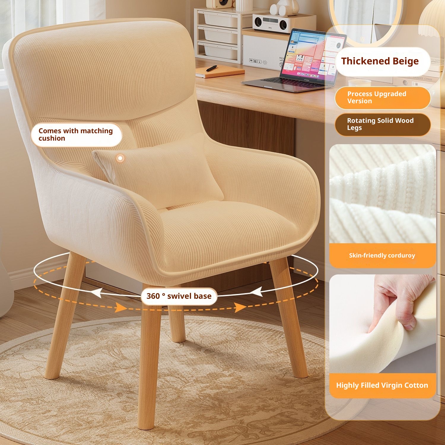Bedroom chair, backrest makeup - Home Bargains ulasan dan harga