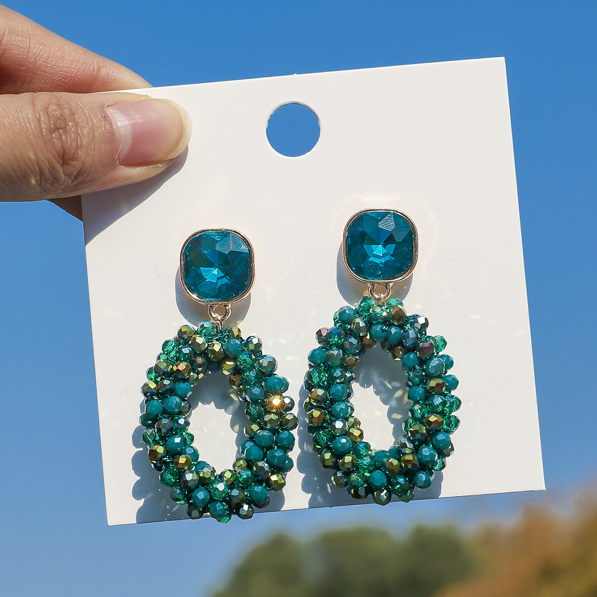 ZGMXR Rice bead earrings Circl - Old Fashioned Glass ulasan dan harga