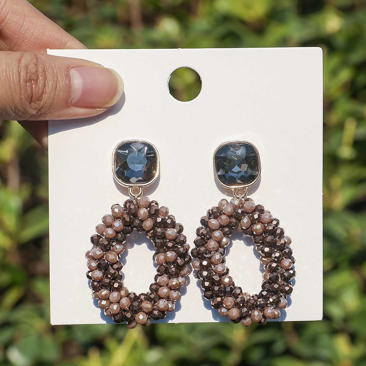 ZGMXR Rice bead earrings Circl - Old Fashioned Glass ulasan dan harga