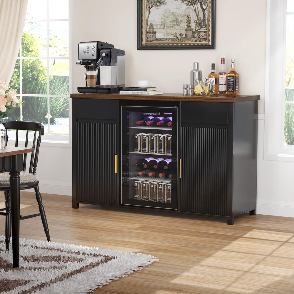Large Coffee Bar Cabinet with  - Home Bar And Fridge ulasan dan harga