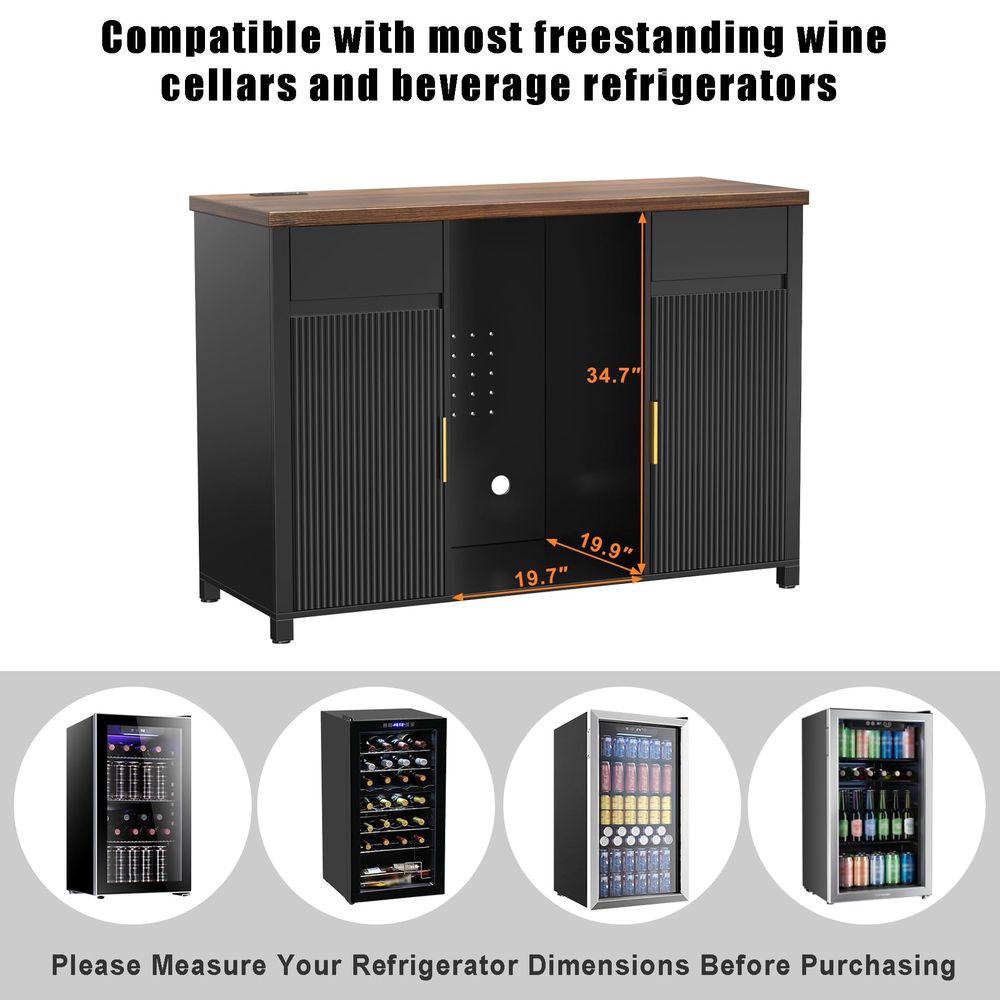 Large Coffee Bar Cabinet with  - Home Bar And Fridge ulasan dan harga