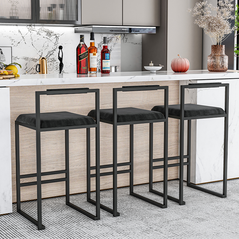 Nordic Velvet Black Bar Chairs - Home Bar Seating ulasan dan harga