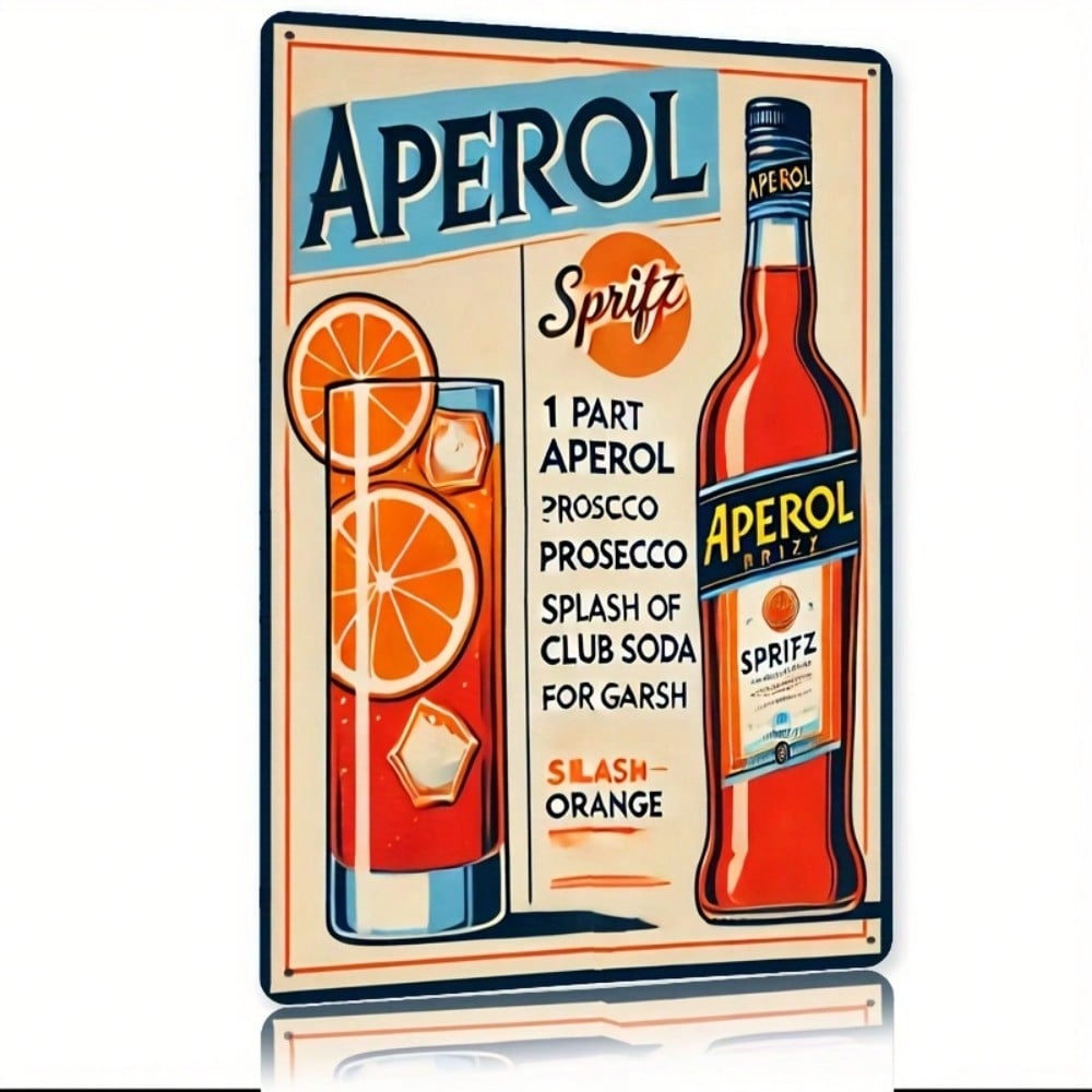 Vintage Aperol Spritz Metal Si - Home Bar Cafe ulasan dan harga