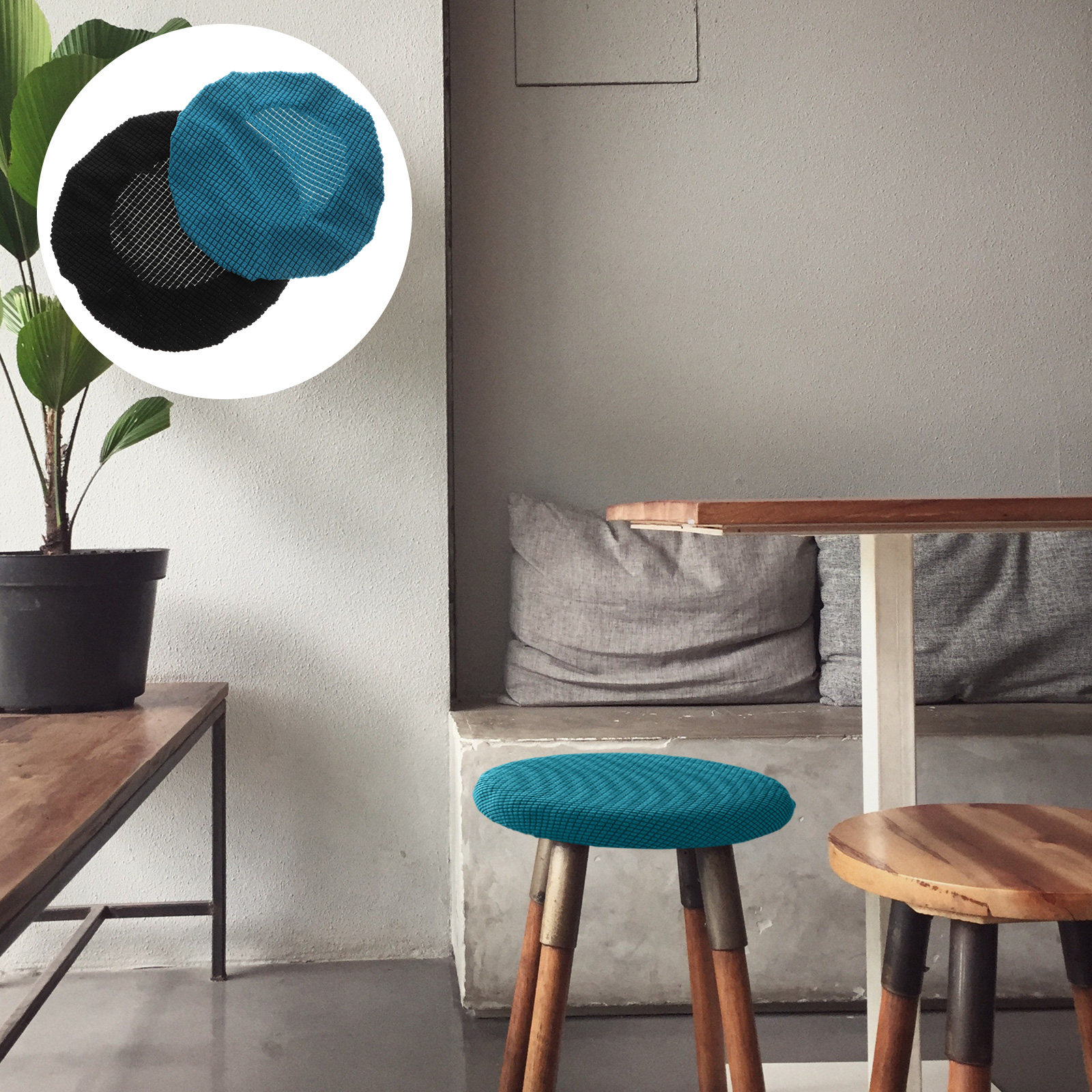 2Pcs Round Stool Covers Elasti - Home Bar Stools ulasan dan harga