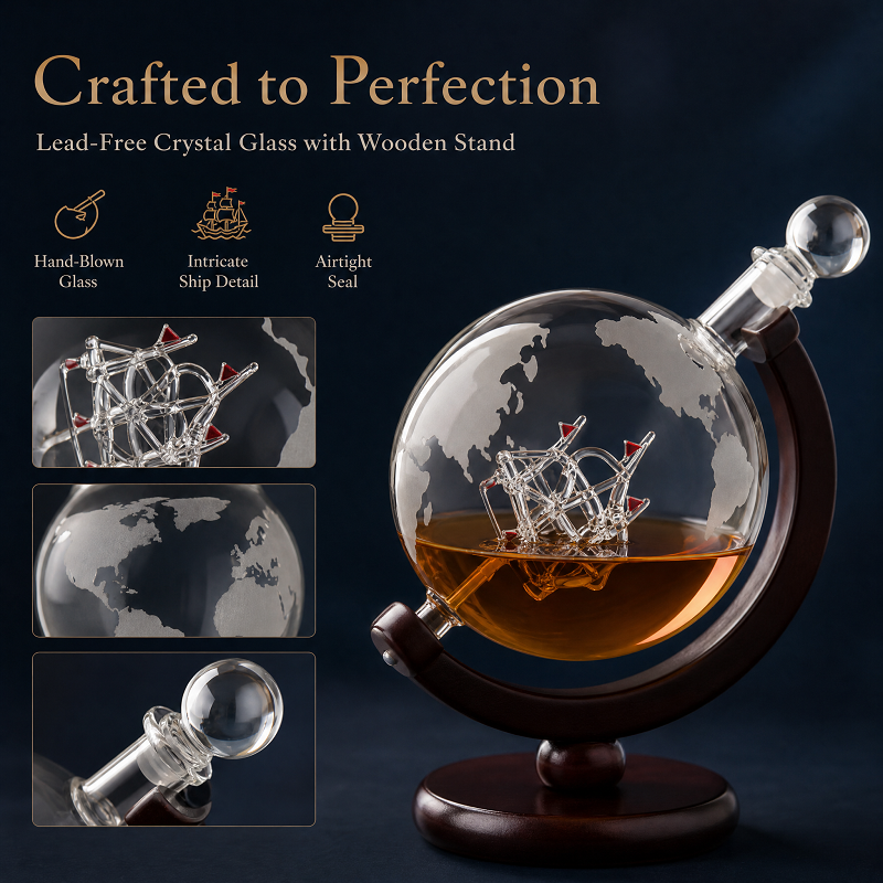 Globe Whiskey Decanter Set wit - Decanter Globe Set ulasan dan harga