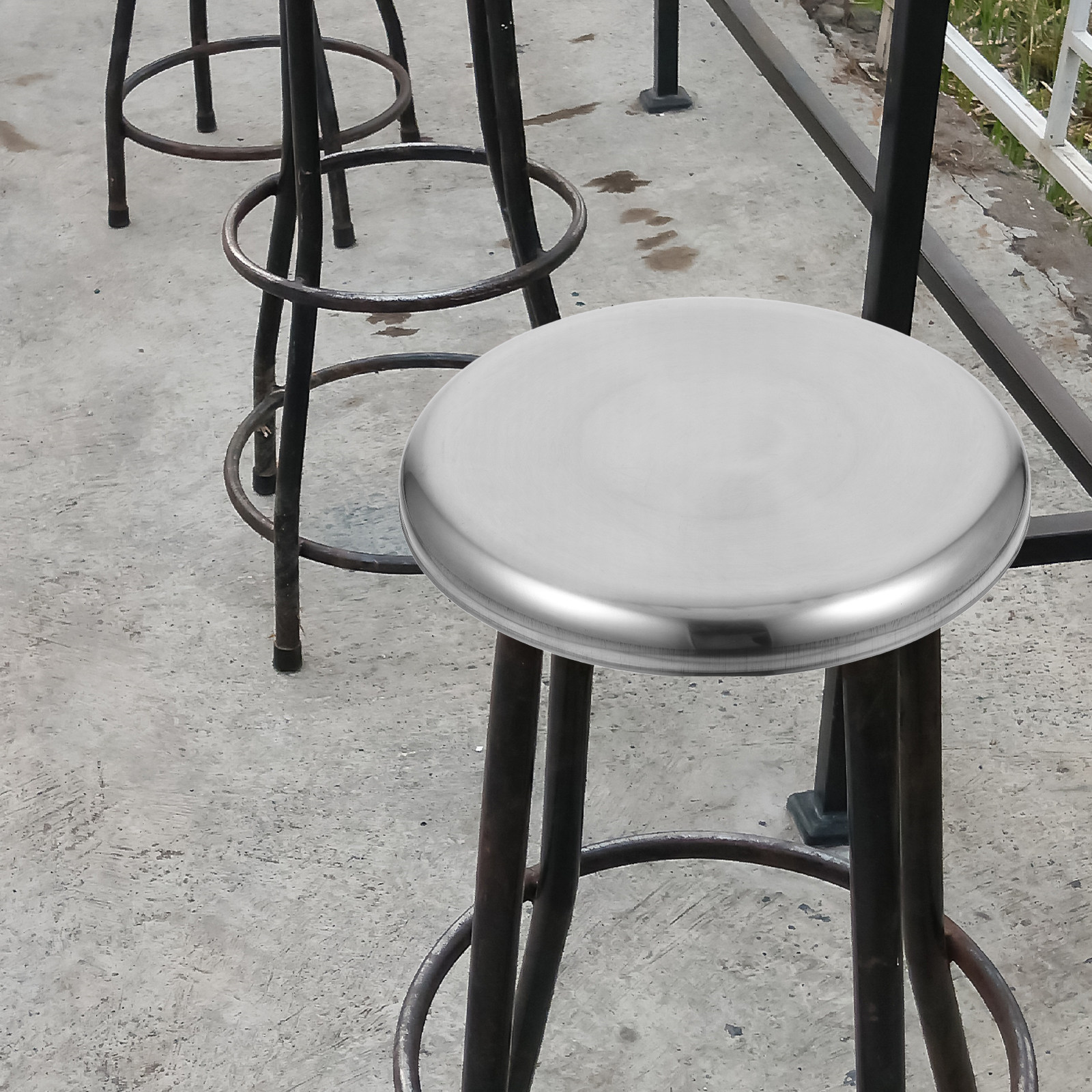 Round Stainless Steel Seat Rep - Home Bar Seating ulasan dan harga