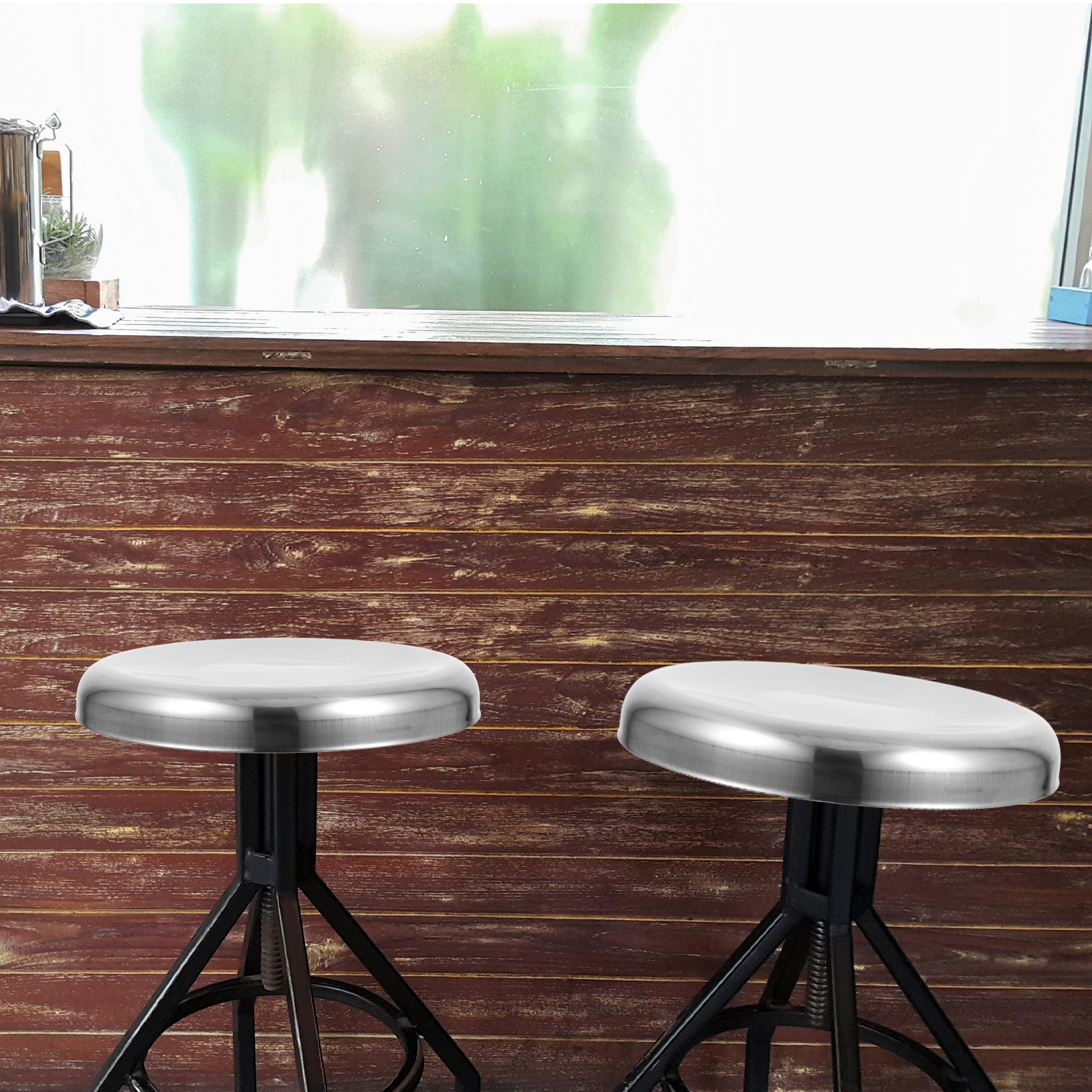 Round Stainless Steel Seat Rep - Home Bar Seating ulasan dan harga