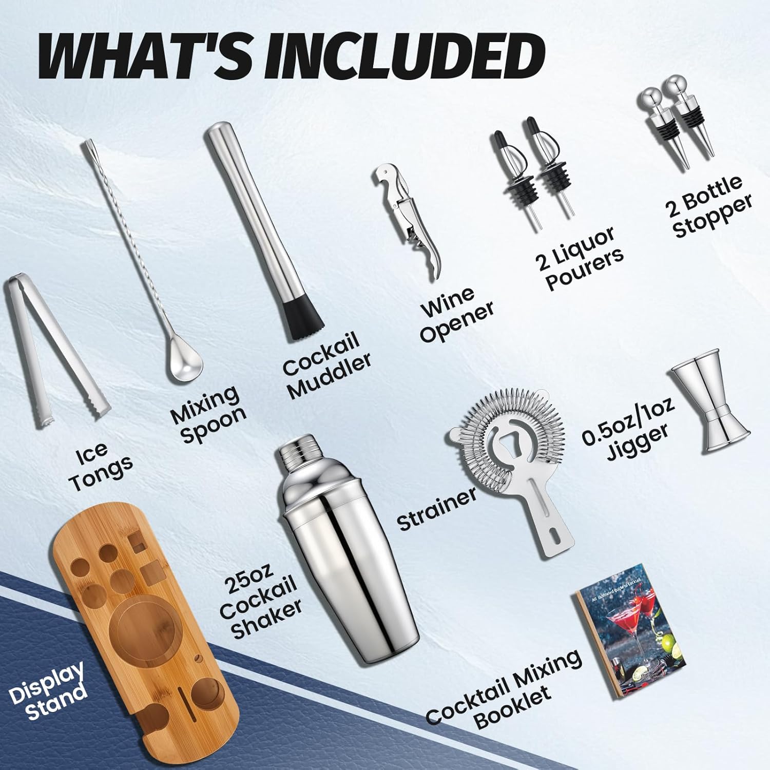 13-Piece Cocktail Shaker Set W - Cocktail Recipe Book ulasan dan harga