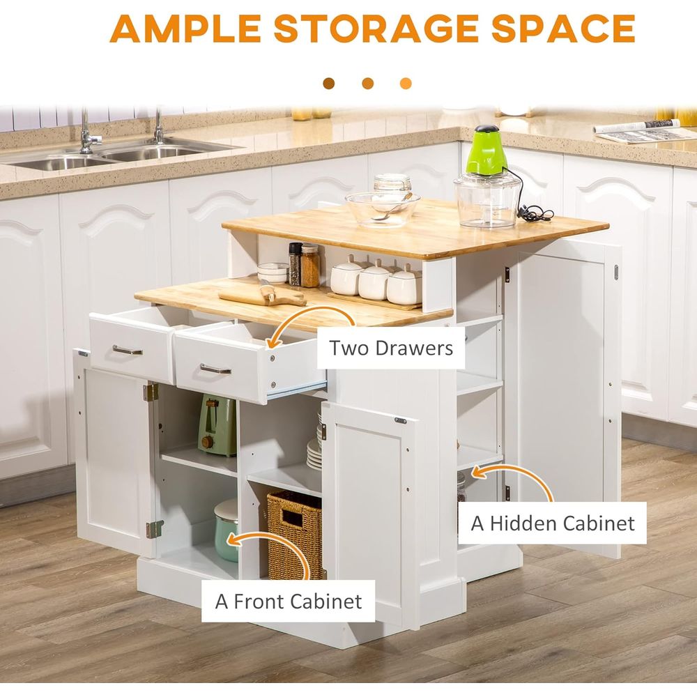 White Kitchen Island with Stor - Home Bar And Cabinet ulasan dan harga