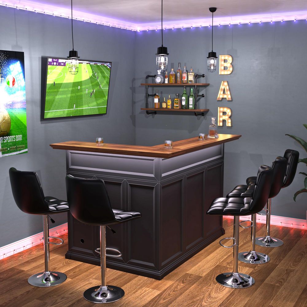L Shaped Home Bar Cabinet with - Home Bar And Fridge ulasan dan harga
