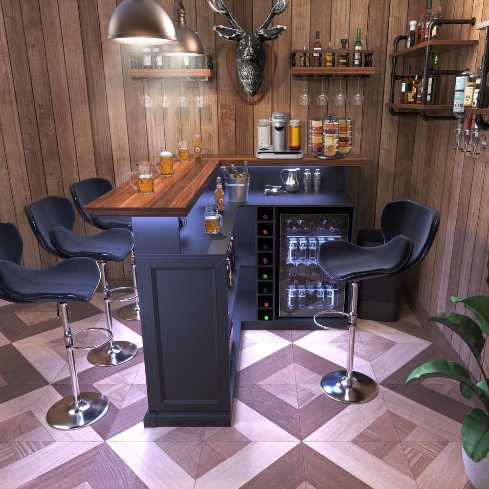 L Shaped Home Bar Cabinet with - Home Bar And Fridge ulasan dan harga