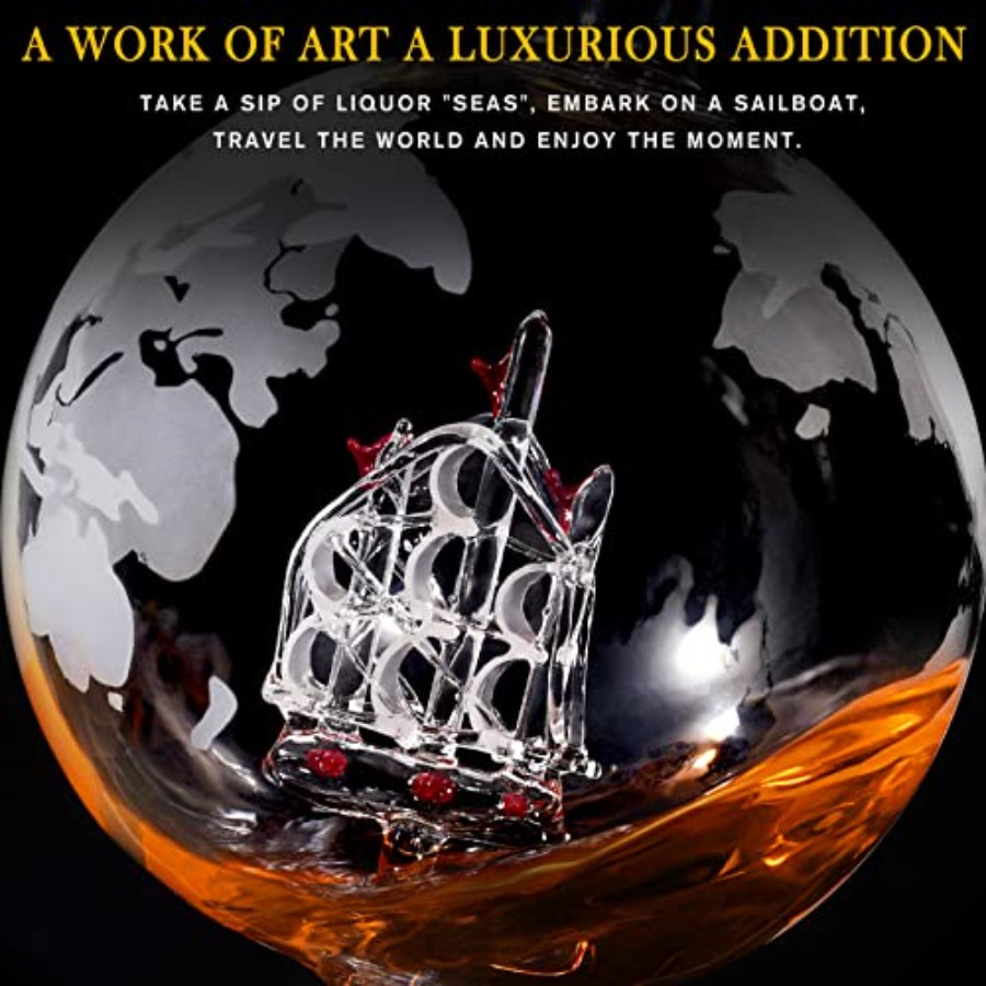 Gifts for Men Dad Fathers Day, - Decanter Globe Set ulasan dan harga