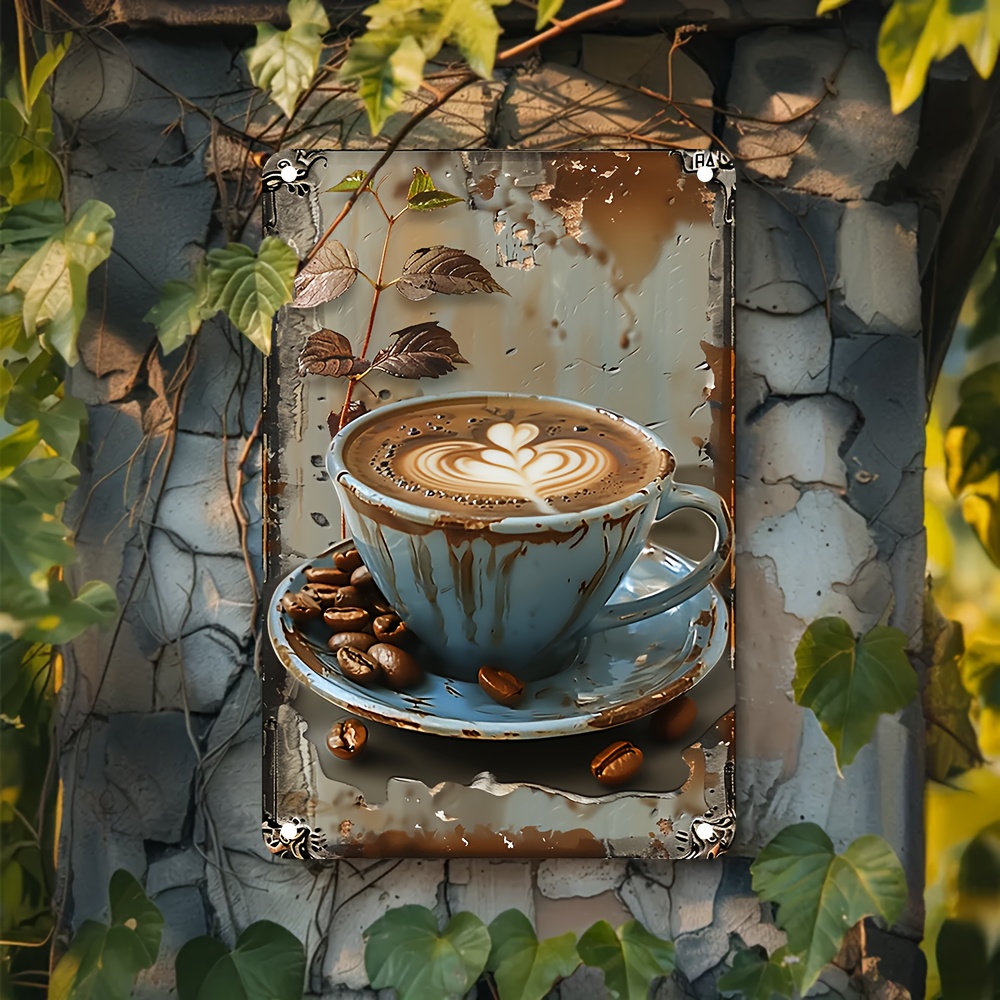 Aluminum Metal Sign, Latte Cof - Home Bar And Coffee ulasan dan harga