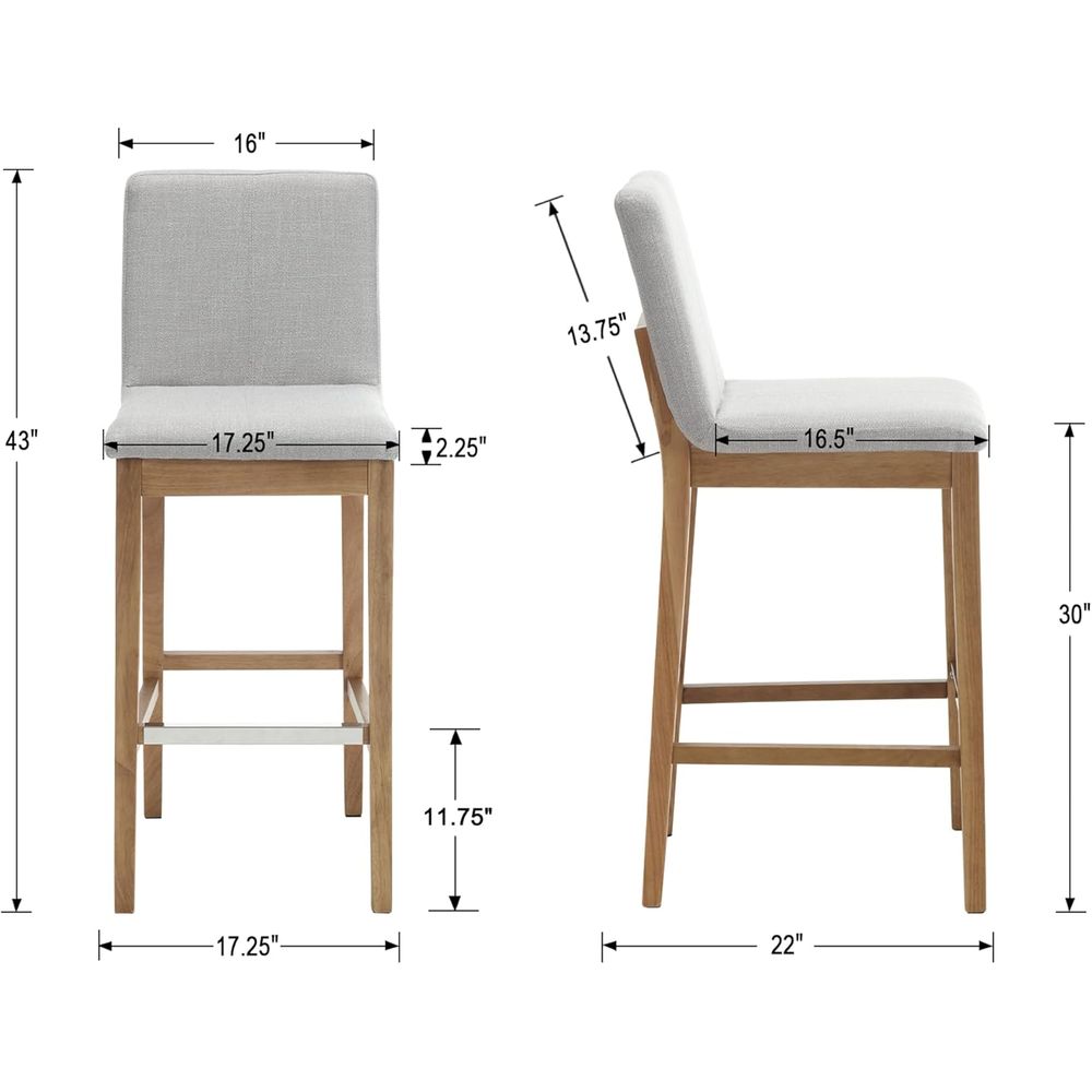 Set of 4 30 Grey Upholstered W - Home Bar Stools ulasan dan harga