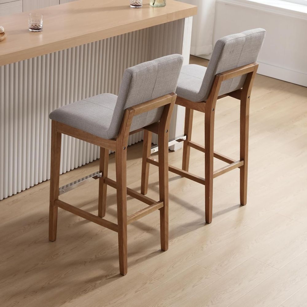 Set of 4 30 Grey Upholstered W - Home Bar Stools ulasan dan harga