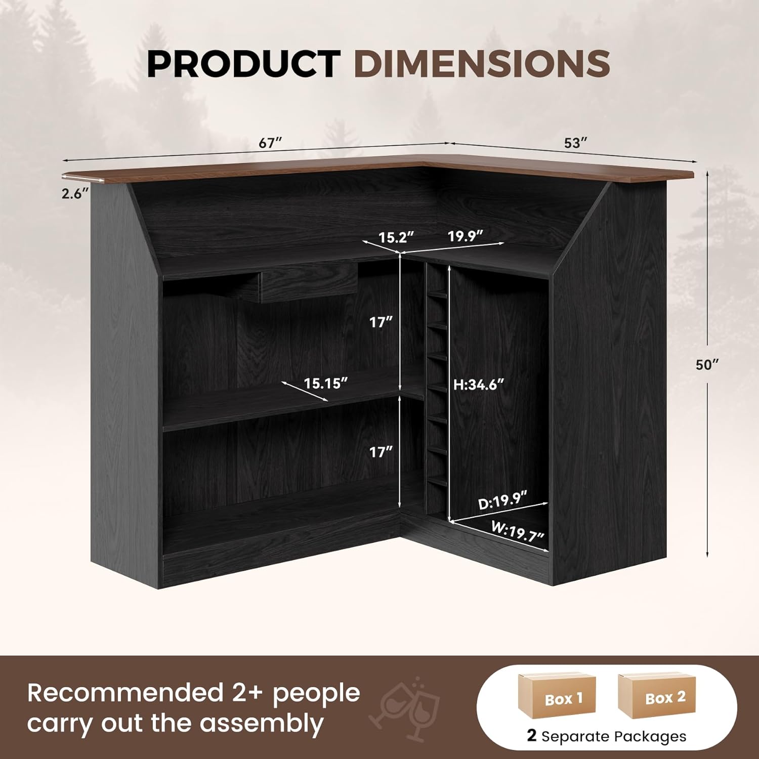 L Shaped Home Bar Unit With Fr - Home Bar And Fridge ulasan dan harga