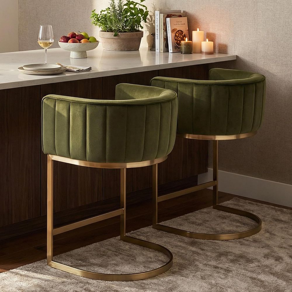 24 Velvet Upholstered Counter  - Home Bar Stools ulasan dan harga