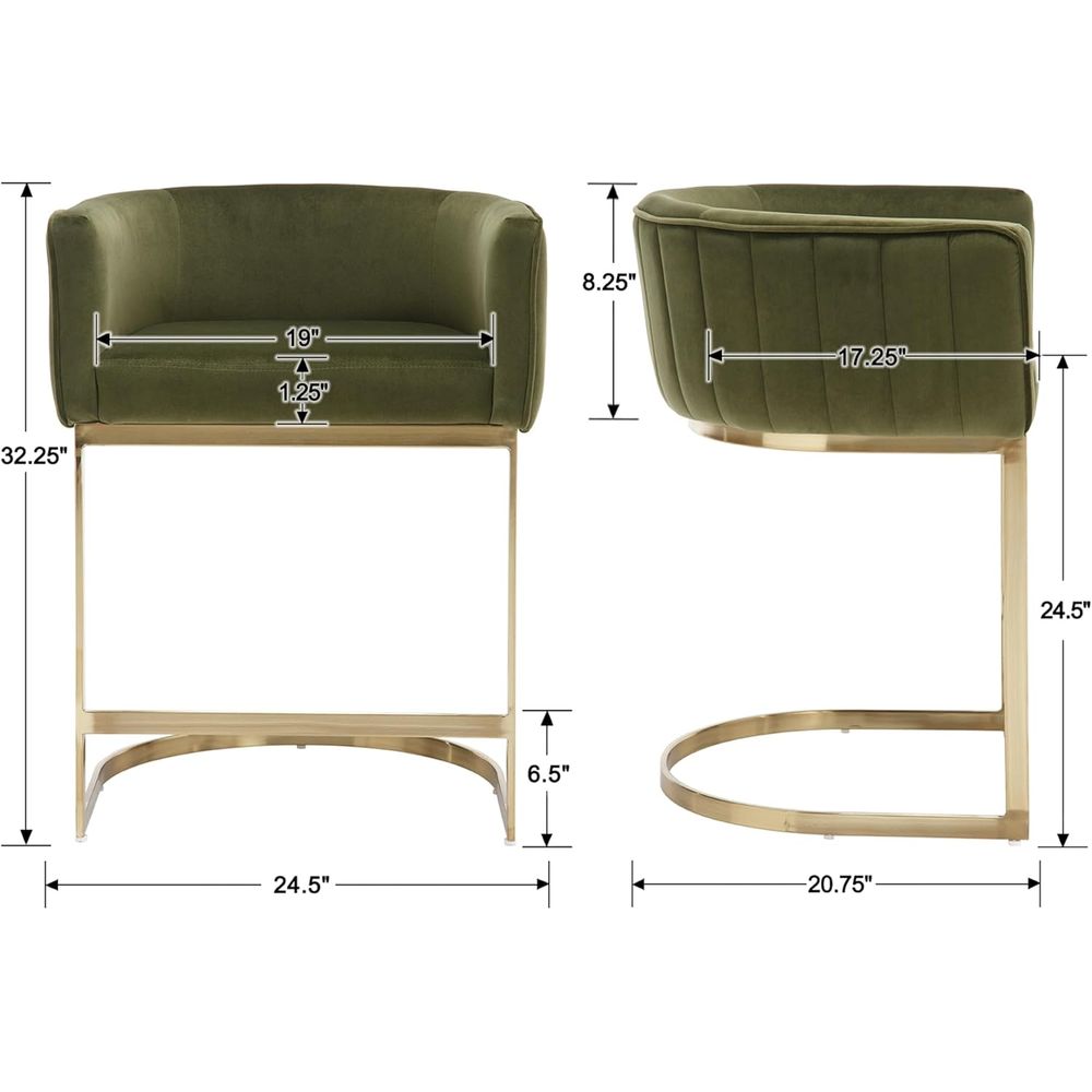 24 Velvet Upholstered Counter  - Home Bar Stools ulasan dan harga