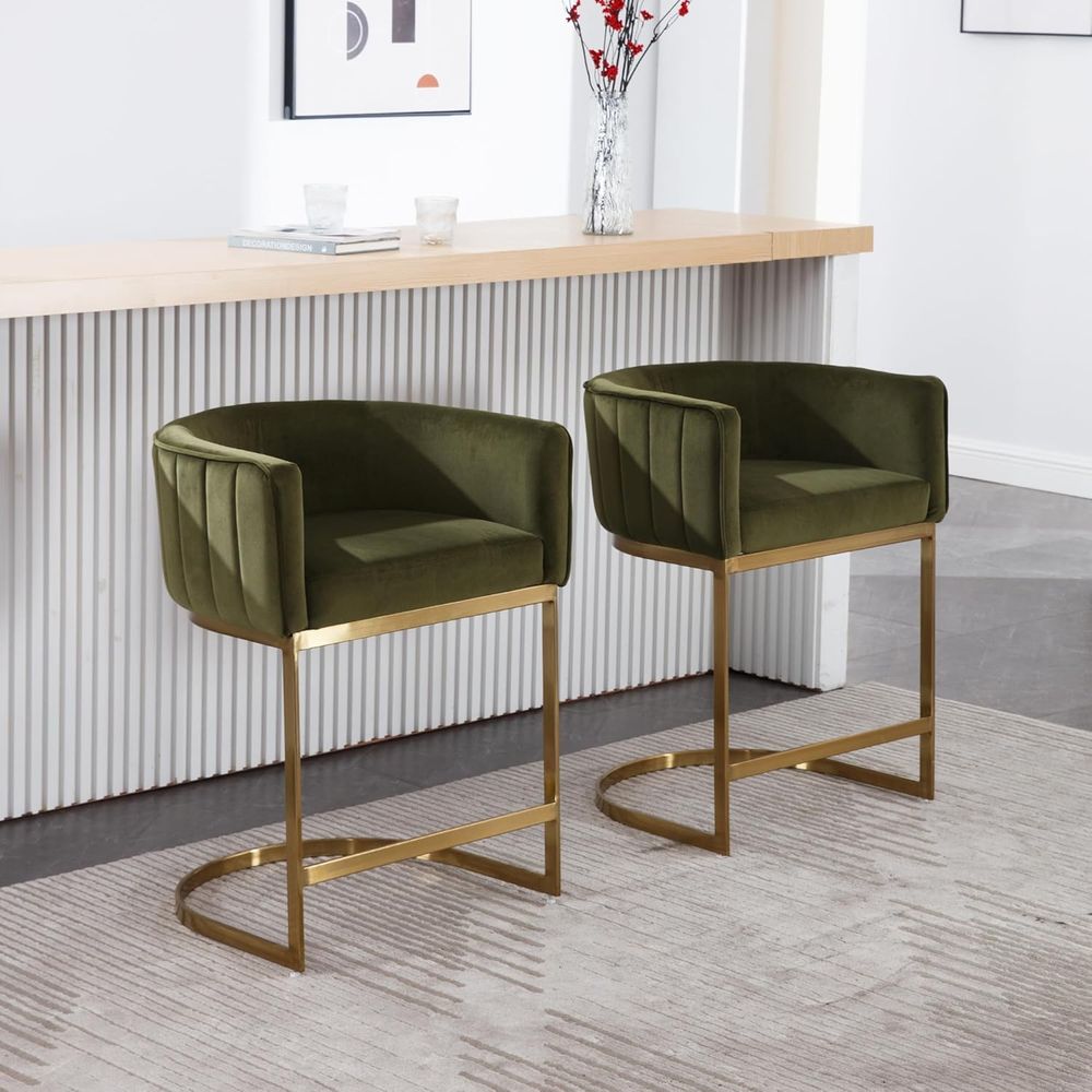 24 Velvet Upholstered Counter  - Home Bar Stools ulasan dan harga