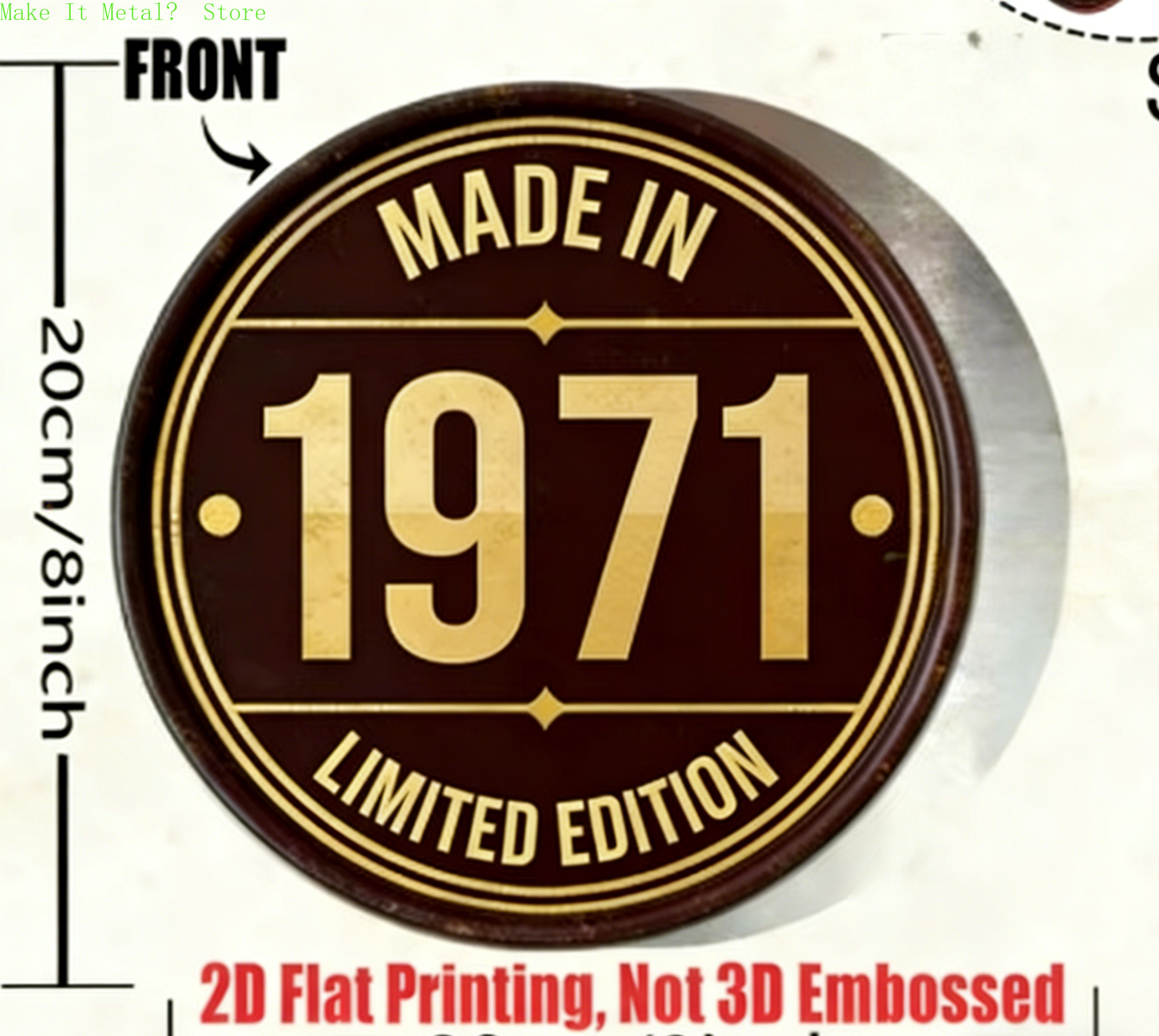 Made in 1971 20cm/8inch 2D Fla - Home Bar Cafe ulasan dan harga