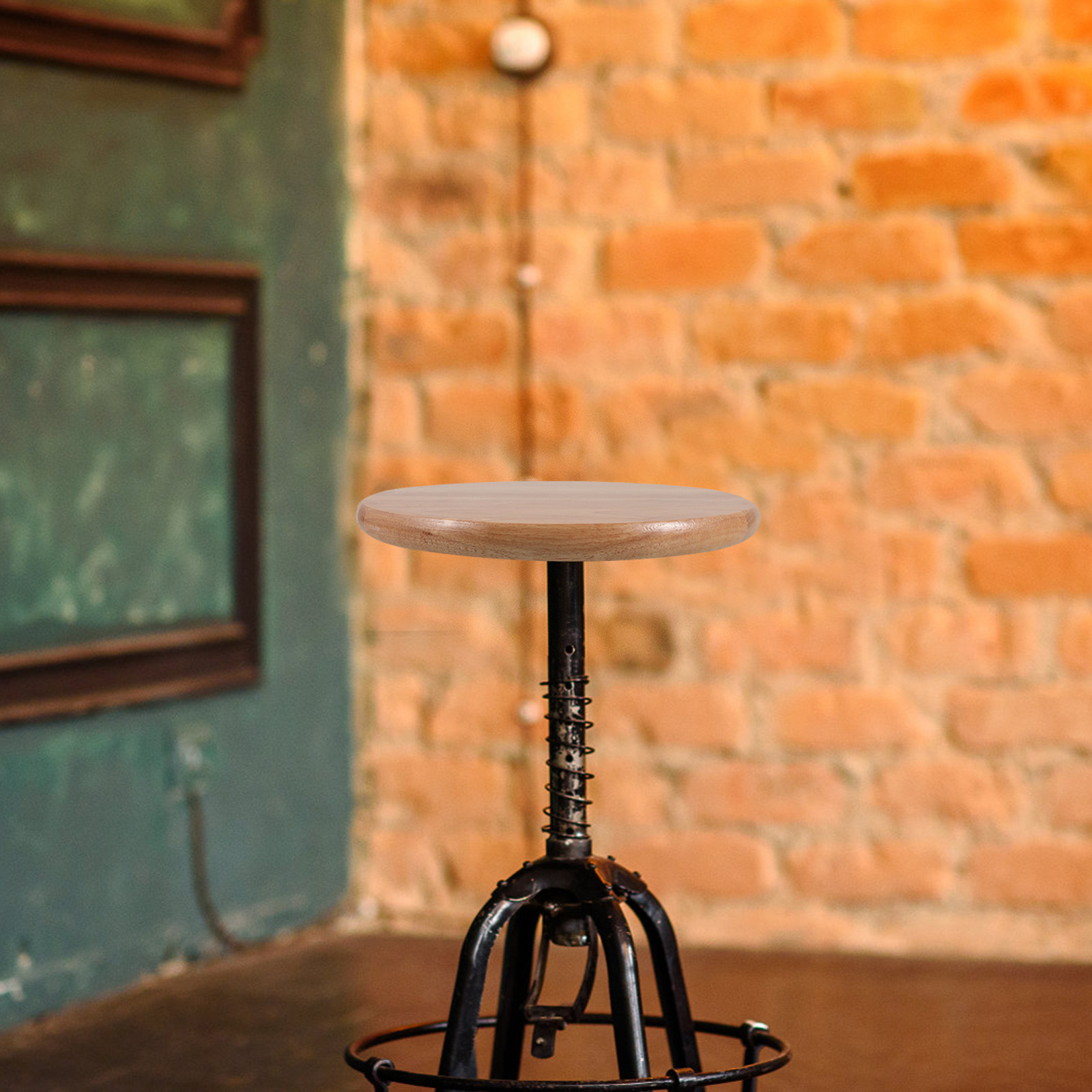 Round Wooden Bar Stool Seat Re - Home Bar Seating ulasan dan harga