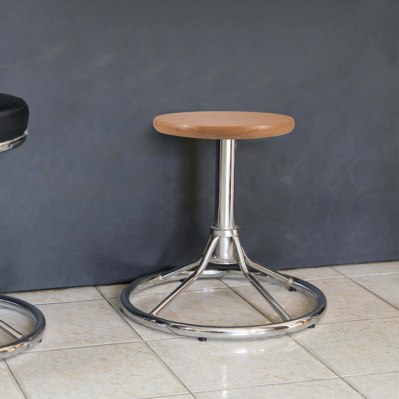 Round Wooden Bar Stool Seat Re - Home Bar Seating ulasan dan harga