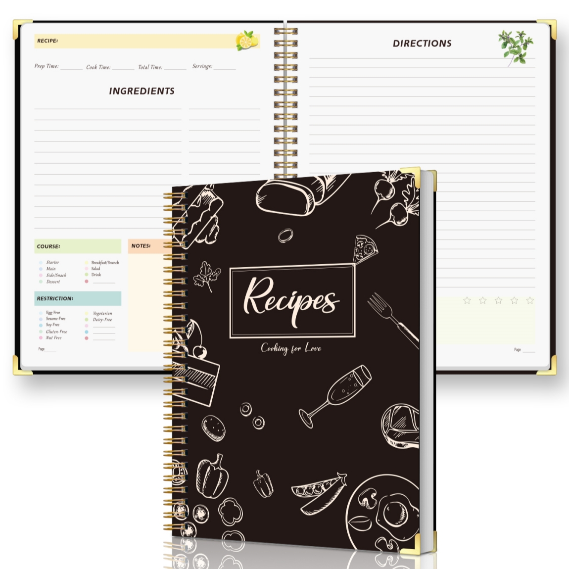 Recipe Journal Notebook with S - Cocktail Recipe Book ulasan dan harga