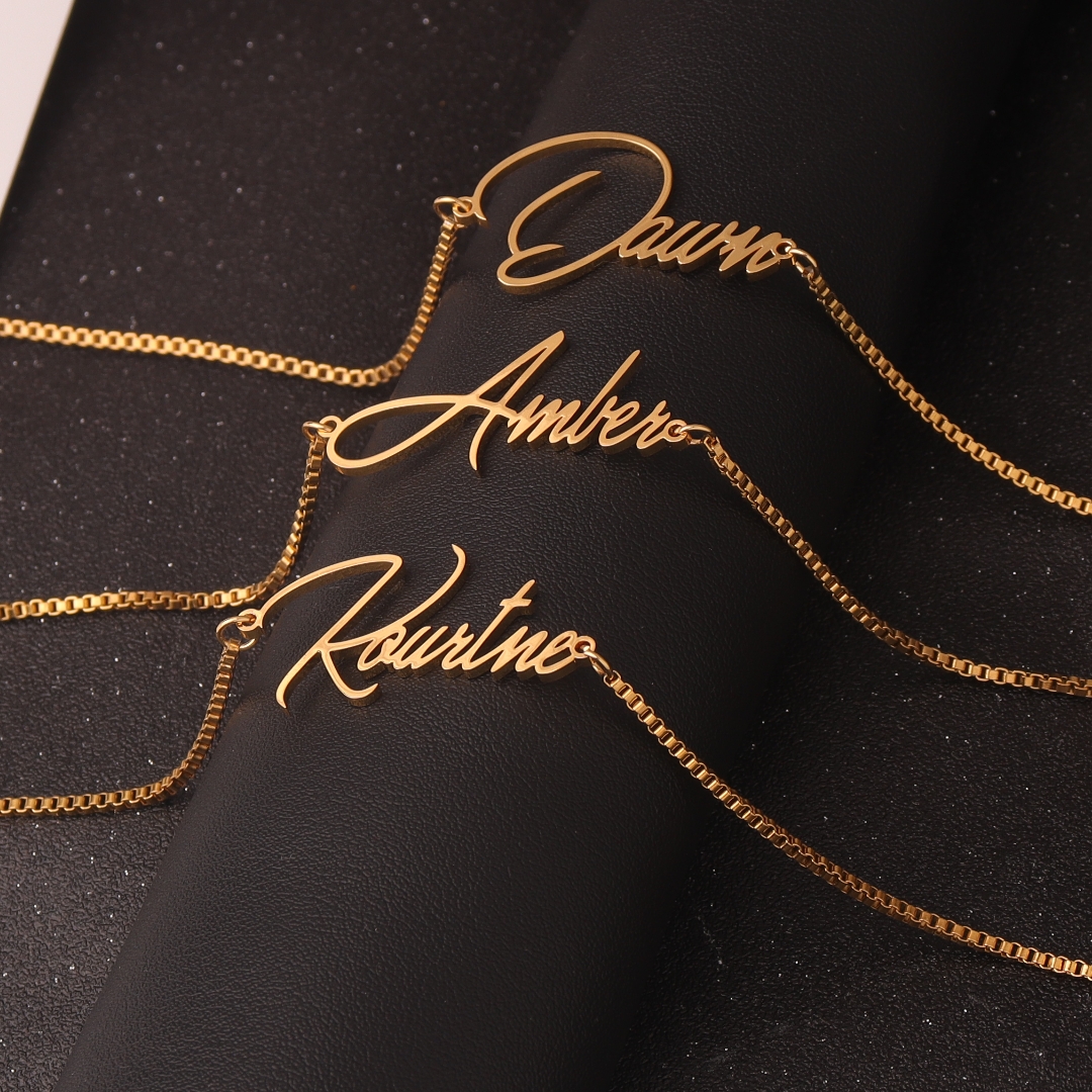 Personalised Gold Name Necklac - Bar Cart Gold ulasan dan harga