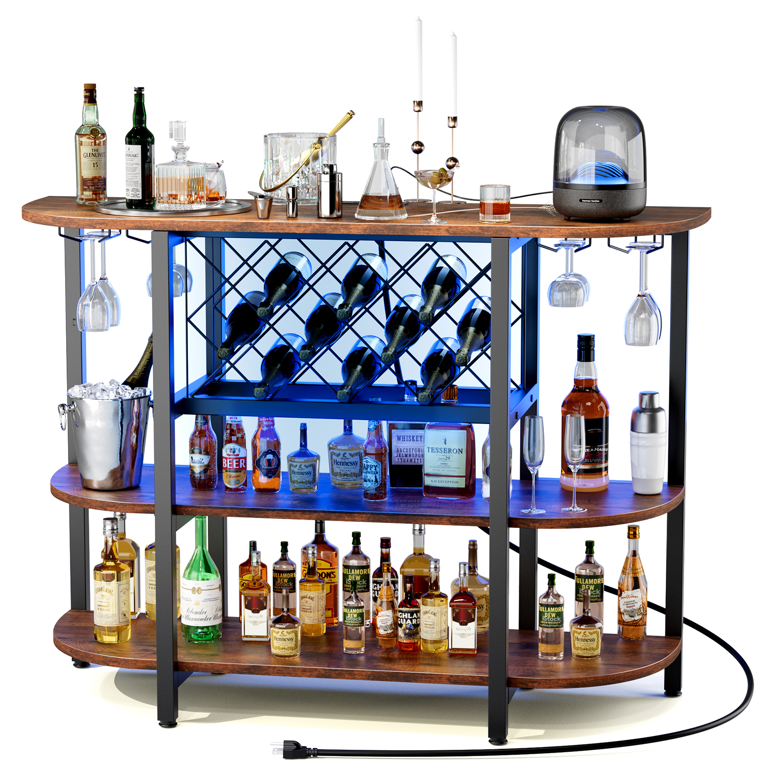 JHK LED Home Bar Cabinet with  - Home Bar And Cabinet ulasan dan harga
