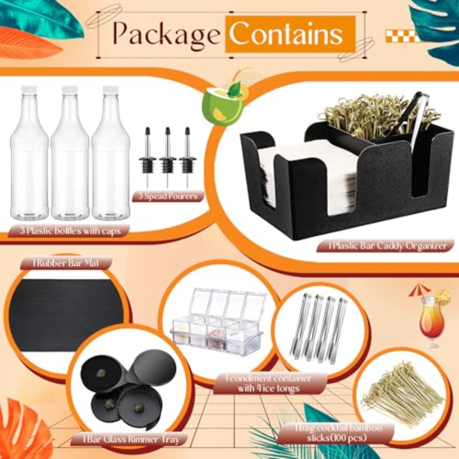 15 Pcs Bar Caddy Accessories 3 - Speed Pourer Cap ulasan dan harga