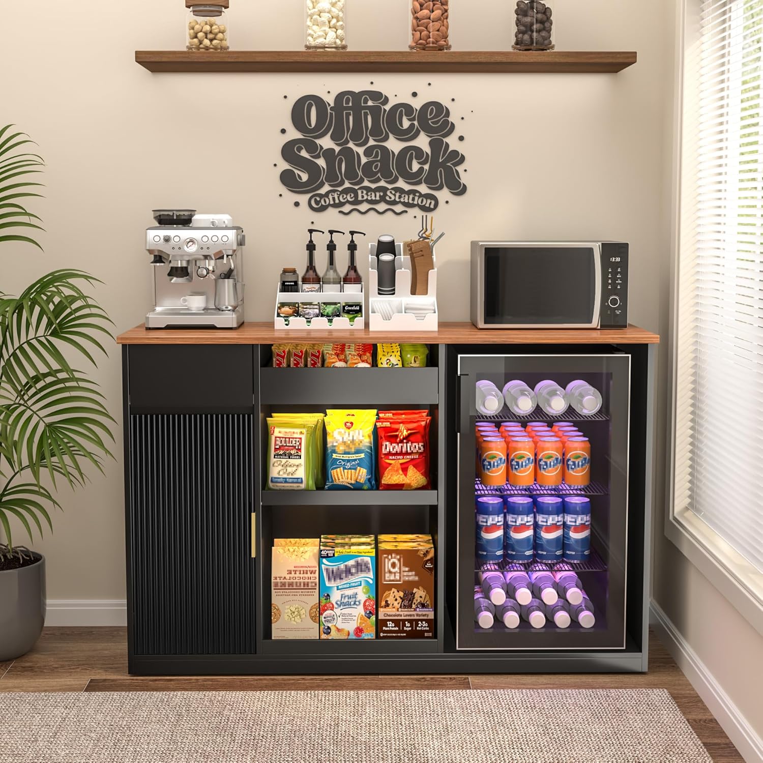 Snack Bar Cabinet with Fridge  - Home Bar And Fridge ulasan dan harga