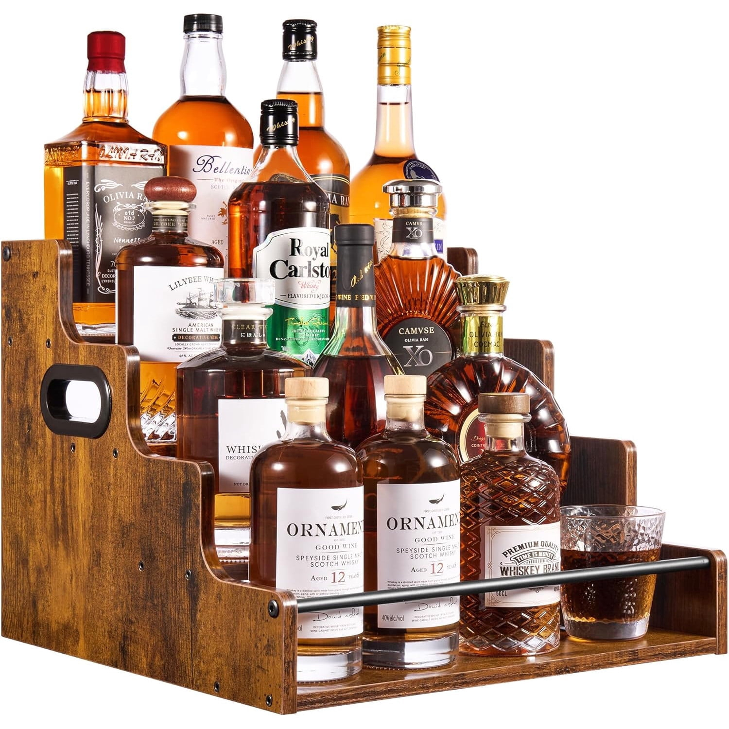 Liquor Bottle Display Shelf, C - Home Bar And Cabinet ulasan dan harga