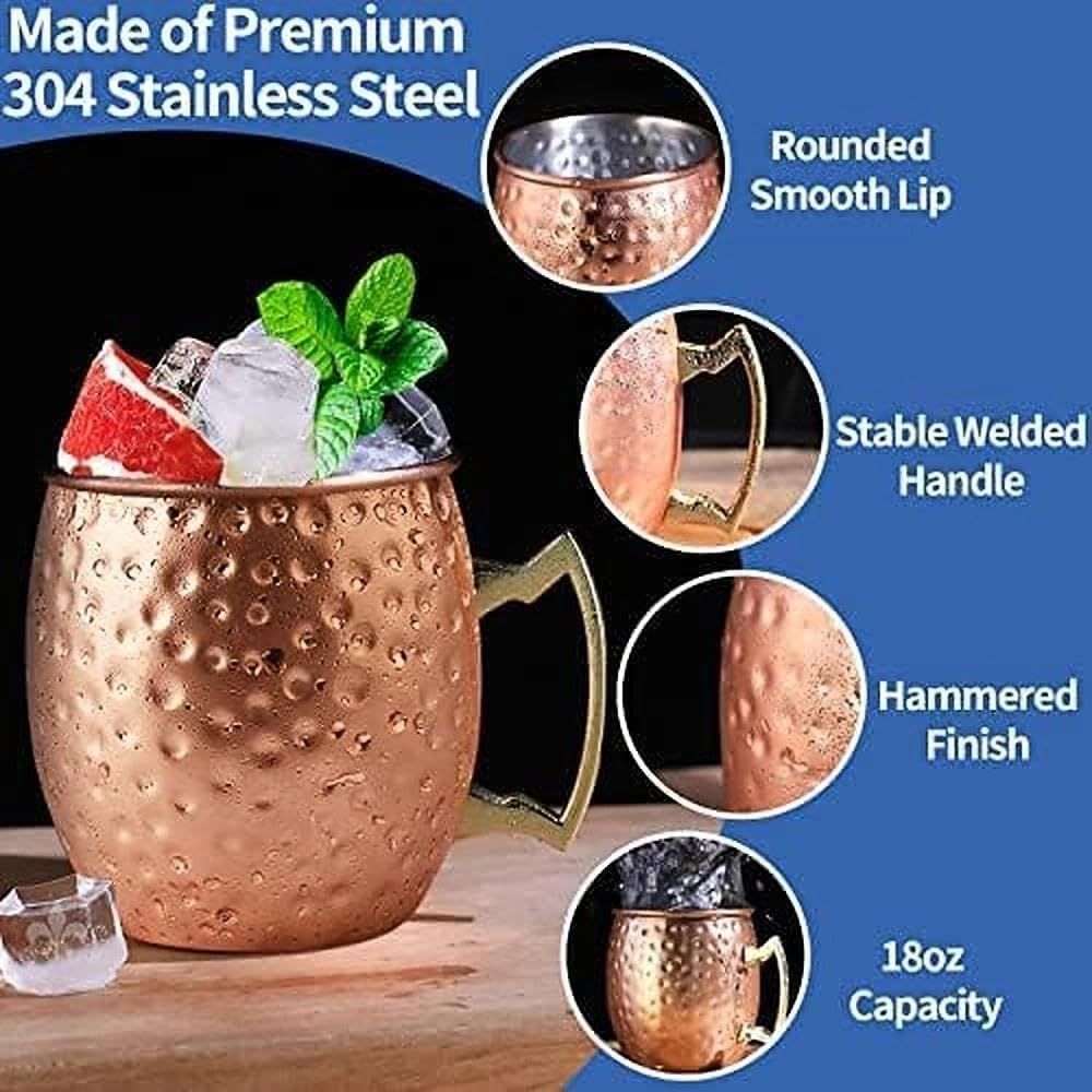 Moscow Mule Copper Mugs- Set o - Mule Copper Mug ulasan dan harga