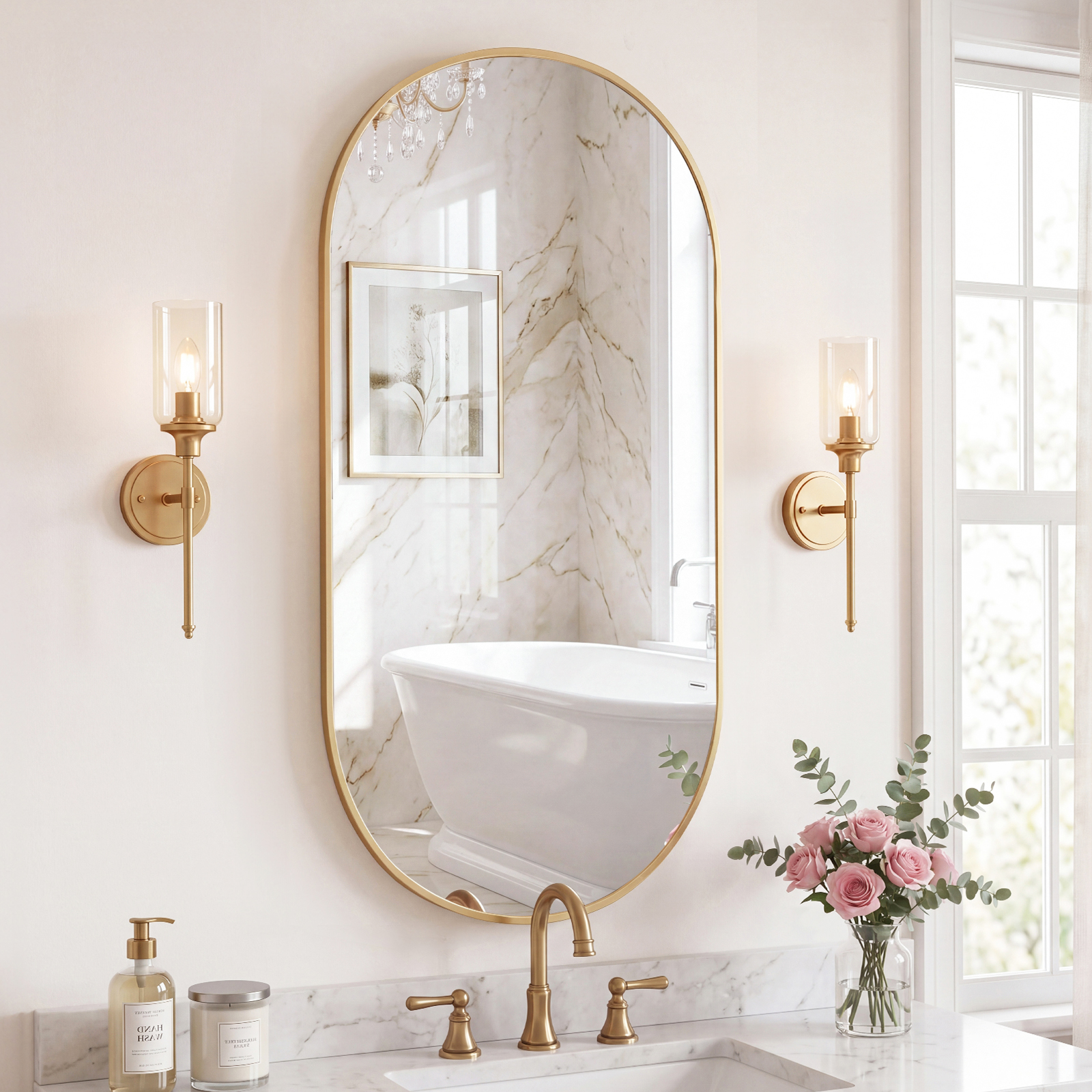 JHK Oval Wall Mirror with Meta - Home Bargains ulasan dan harga
