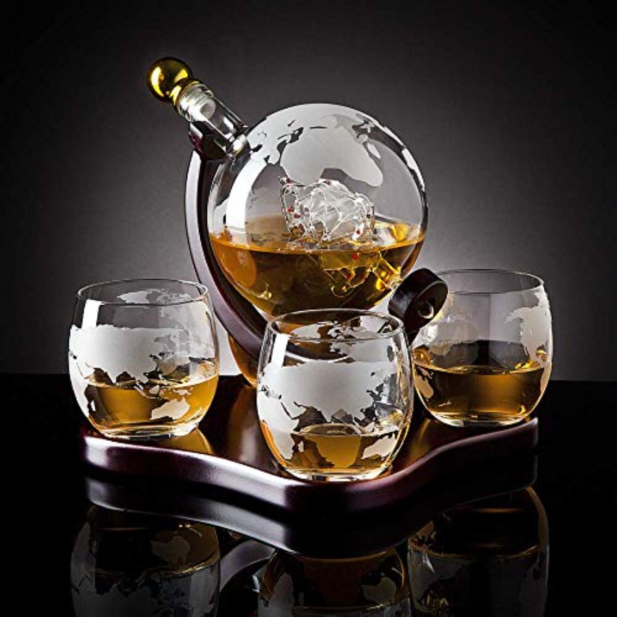 Whiskey Decanter Globe Set wit - Decanter Globe Set ulasan dan harga