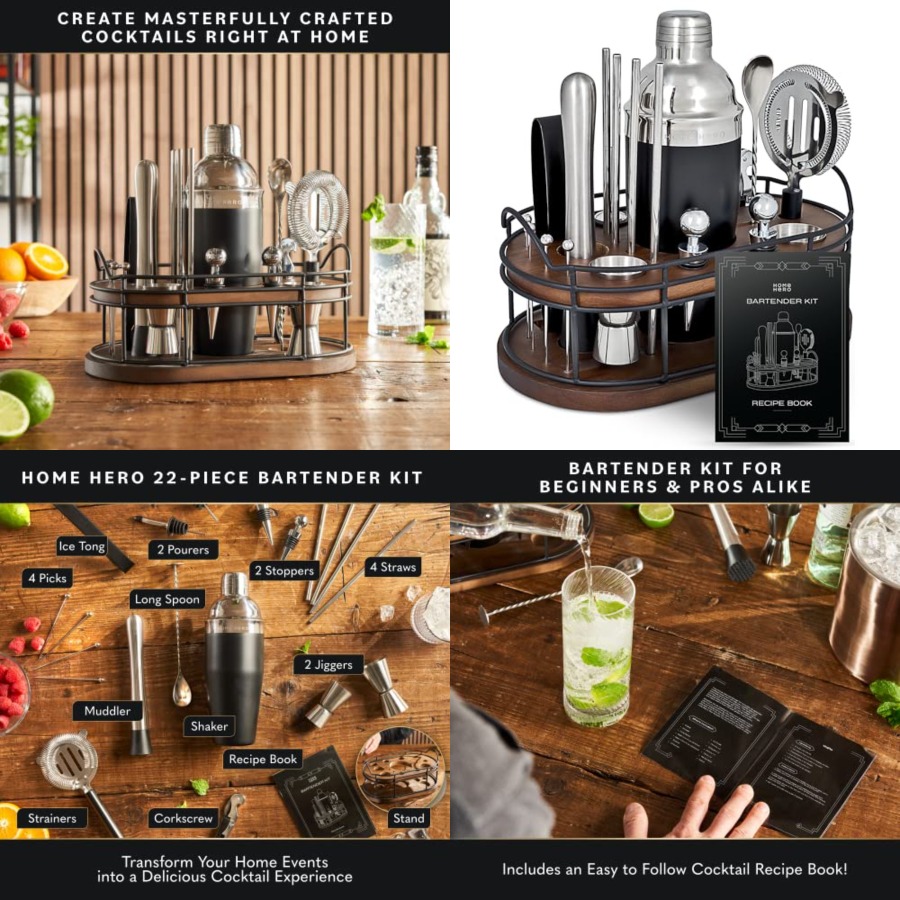 Bartender Kit - 22-Piece Cockt - Cocktail Recipe Book ulasan dan harga