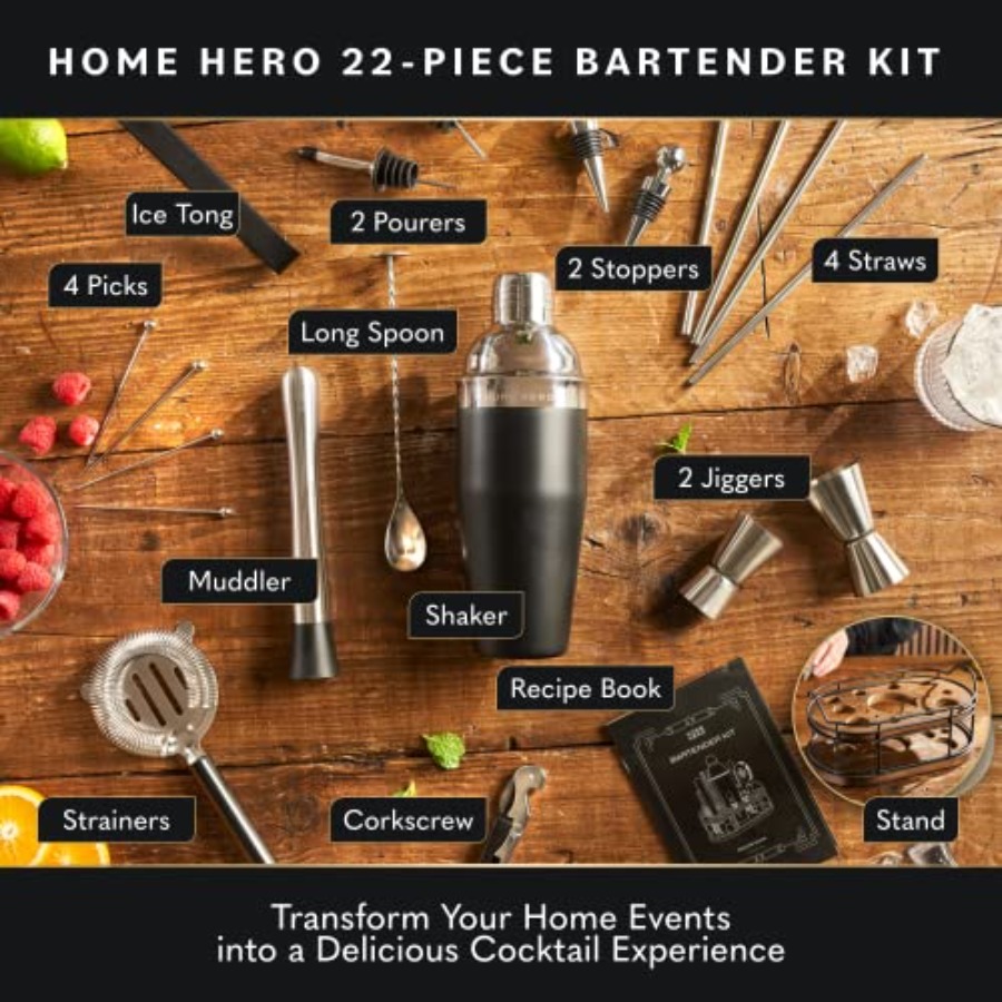 Bartender Kit - 22-Piece Cockt - Cocktail Recipe Book ulasan dan harga