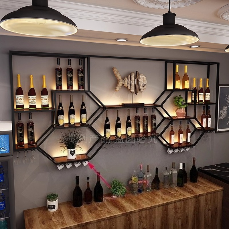 Metal Shelves Wine Cabinet Liv - Home Bar And Cabinet ulasan dan harga
