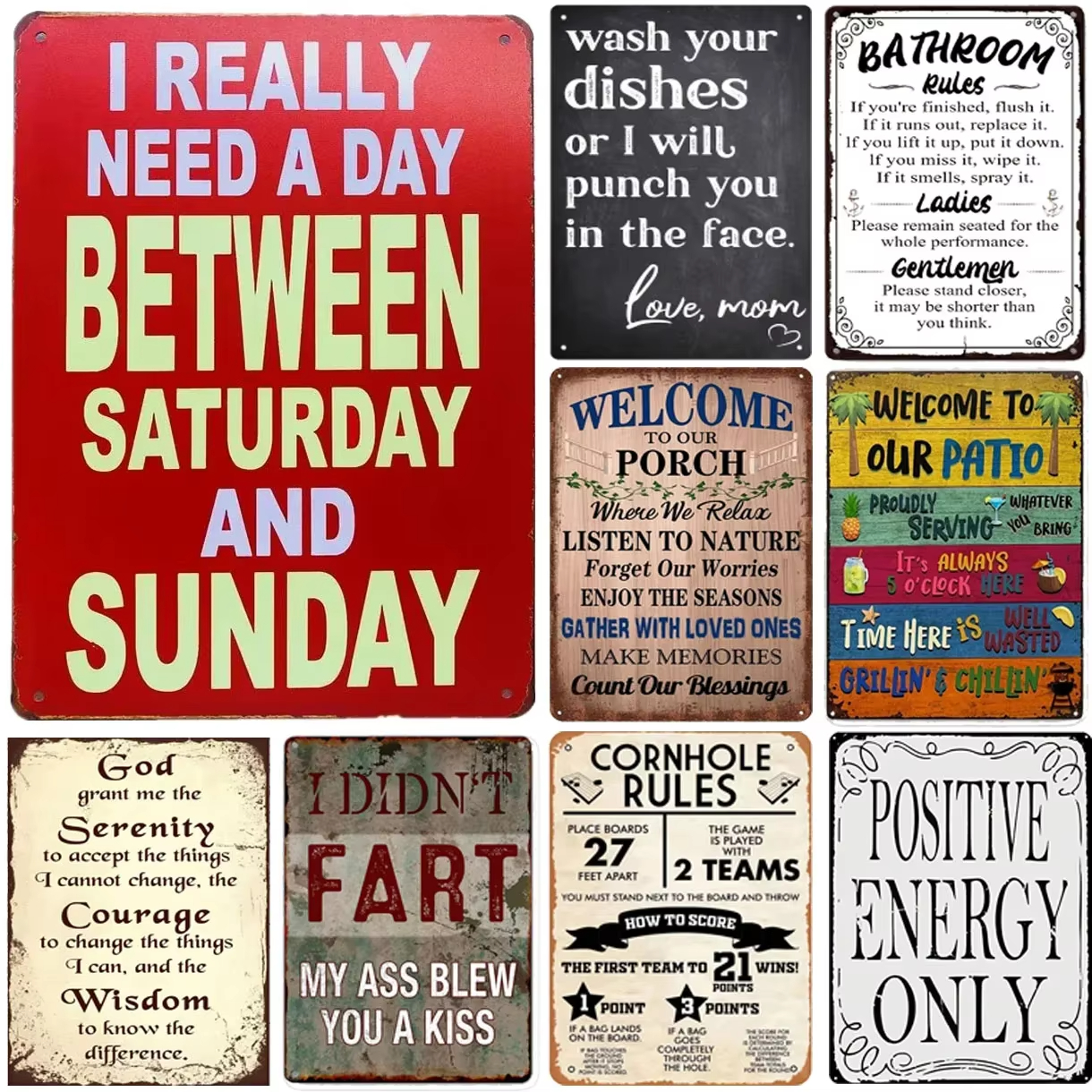 Quotes Plaque Metal Tin Signs  - Home Bar Signs ulasan dan harga